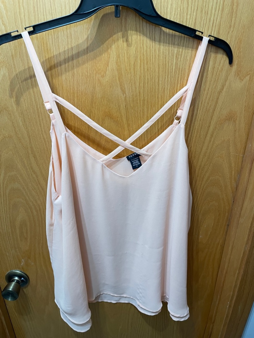 Torrid Pale Peach/Pink Crisscross Strap Cami